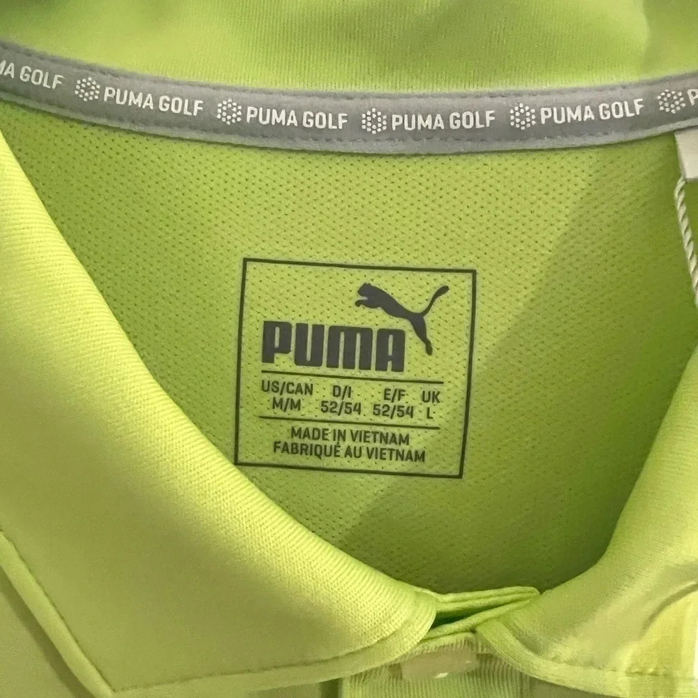 Puma Golf Neon Green polo in size medium - Picture 3 of 6
